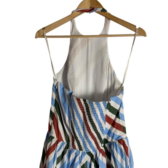 Maeve Anthropologie Multicolor Striped Sleeveless Halter A-Line Midi Dress M - Picture 9 of 13